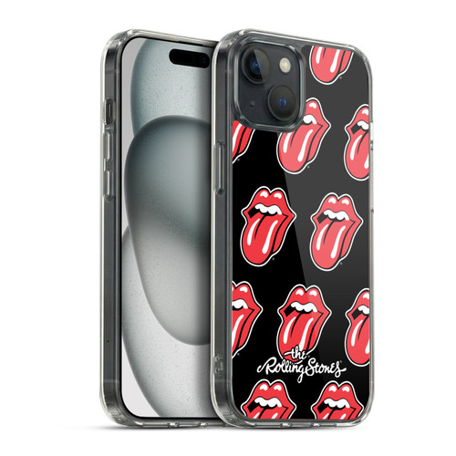 The Rolling Stones Licks Collection Tongue Classic Pattern Soft Gel Case for Apple iPhone 15 Plus