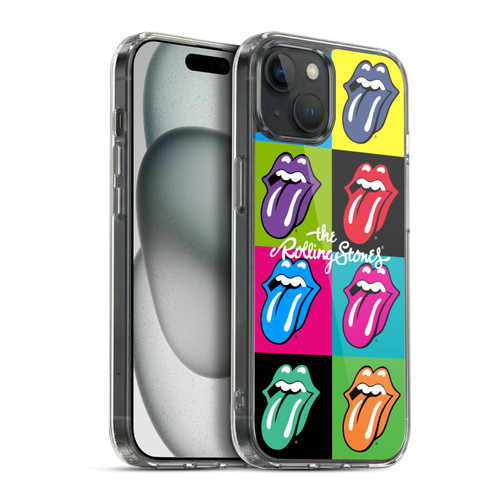 The Rolling Stones Licks Collection Pop Art 1 Soft Gel Case for Apple iPhone 15 Plus