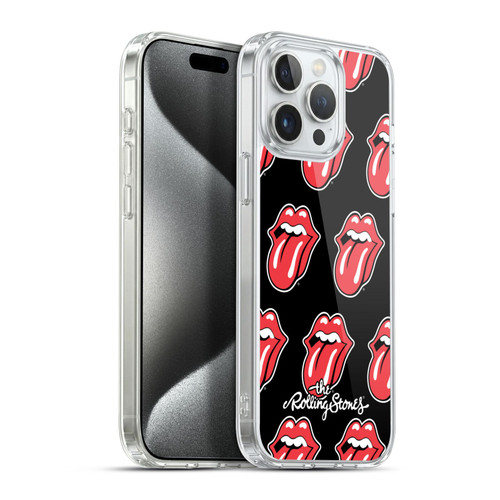 The Rolling Stones Licks Collection Tongue Classic Pattern Soft Gel Case for Apple iPhone 15 Pro Max