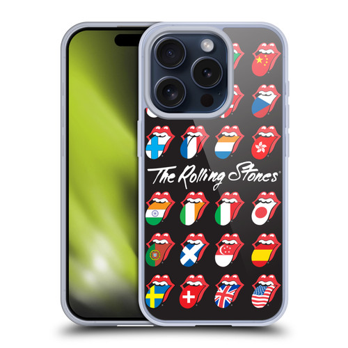 The Rolling Stones Licks Collection Flag Poster Soft Gel Case for Apple iPhone 15 Pro