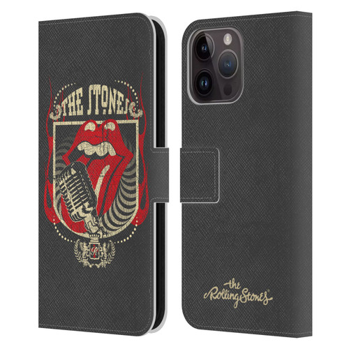 The Rolling Stones Key Art Jumbo Tongue Leather Book Wallet Case Cover For Apple iPhone 15 Pro Max