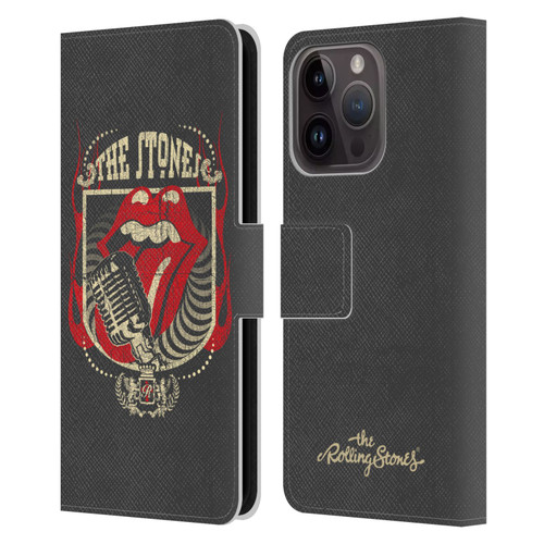The Rolling Stones Key Art Jumbo Tongue Leather Book Wallet Case Cover For Apple iPhone 15 Pro