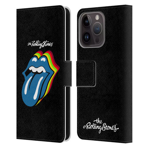 The Rolling Stones Licks Collection Pop Art 2 Leather Book Wallet Case Cover For Apple iPhone 15 Pro