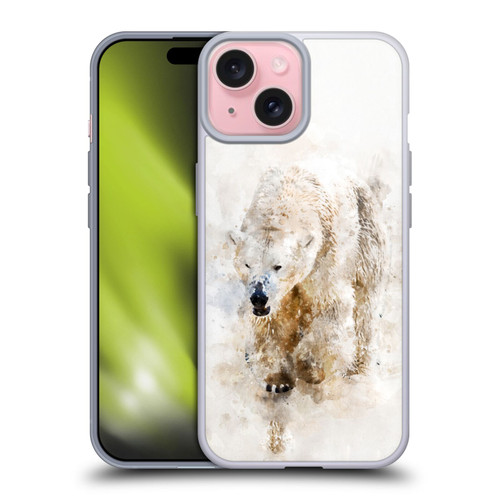Simone Gatterwe Animals 2 Abstract Polar Bear Soft Gel Case for Apple iPhone 15