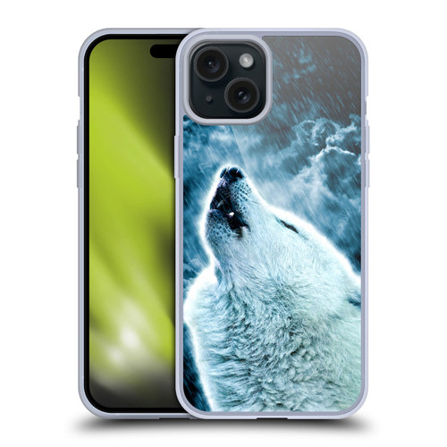 Simone Gatterwe Animals 2 Howling Wolf Soft Gel Case for Apple iPhone 15 Plus