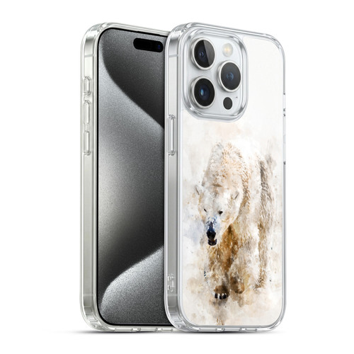 Simone Gatterwe Animals 2 Abstract Polar Bear Soft Gel Case for Apple iPhone 15 Pro & MagSafe