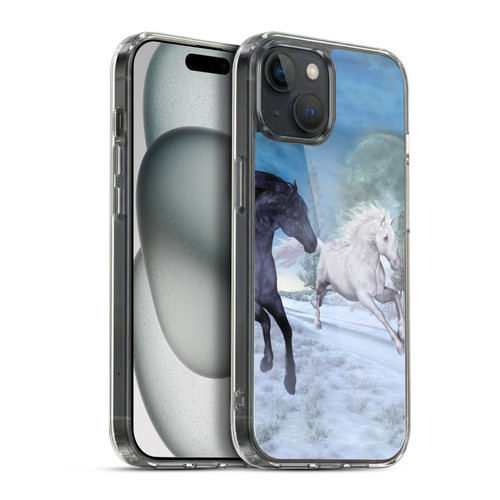 Simone Gatterwe Horses Freedom In The Snow Soft Gel Case for Apple iPhone 15 Plus & MagSafe