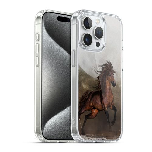 Simone Gatterwe Horses Brown Soft Gel Case for Apple iPhone 15 Pro & MagSafe