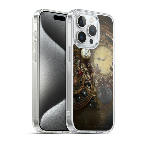 Simone Gatterwe Steampunk Clocks Soft Gel Case for Apple iPhone 15 Pro & MagSafe