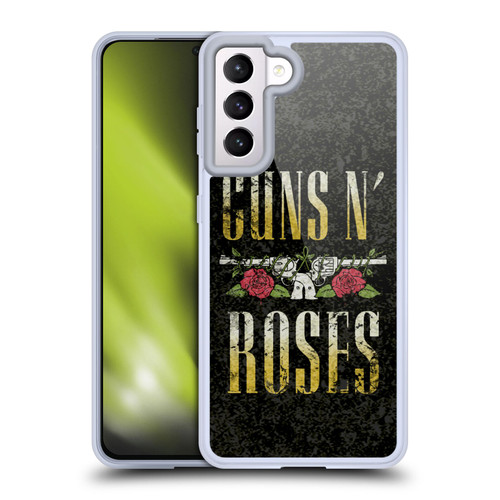 Guns N' Roses Key Art Text Logo Pistol Soft Gel Case for Samsung Galaxy S21 5G
