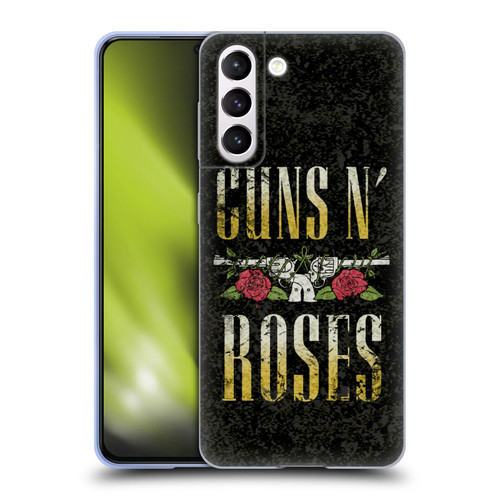 Guns N' Roses Key Art Text Logo Pistol Soft Gel Case for Samsung Galaxy S21 5G
