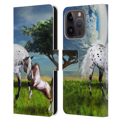 Simone Gatterwe Horses Love Forever Leather Book Wallet Case Cover For Apple iPhone 15 Pro