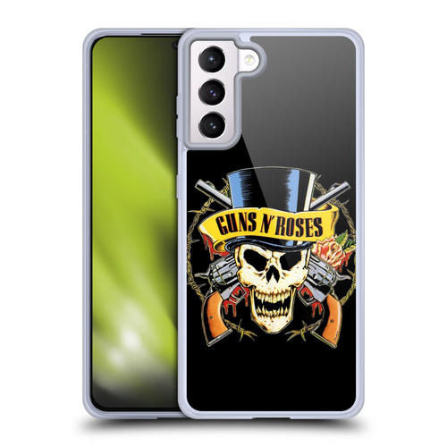Guns N' Roses Key Art Top Hat Skull Soft Gel Case for Samsung Galaxy S21+ 5G