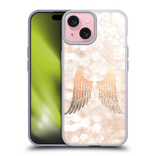 Monika Strigel Champagne Gold Wings Soft Gel Case for Apple iPhone 15