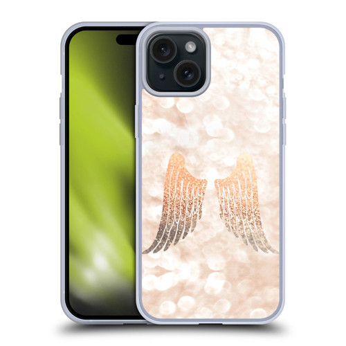 Monika Strigel Champagne Gold Wings Soft Gel Case for Apple iPhone 15 Plus