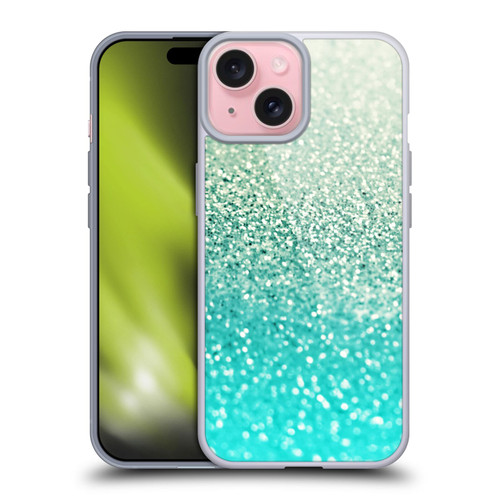 Monika Strigel Glitter Collection Mint Soft Gel Case for Apple iPhone 15