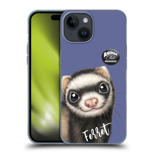 Animal Club International Faces Ferret Soft Gel Case for Apple iPhone 15