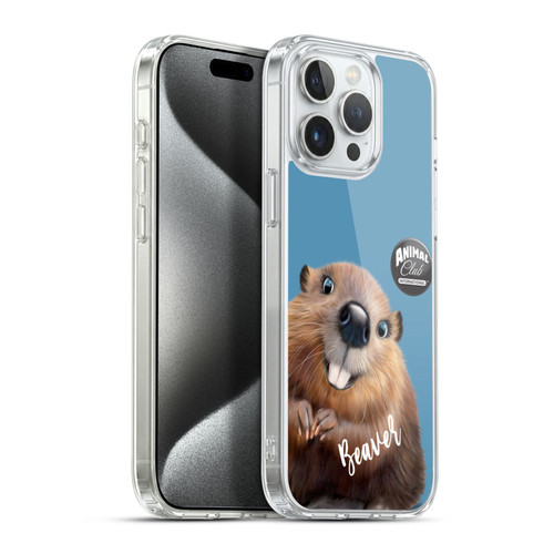 Animal Club International Faces Beaver Soft Gel Case for Apple iPhone 15 Pro Max & MagSafe