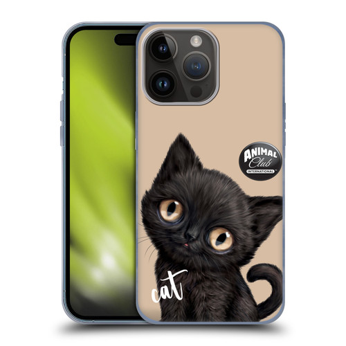 Animal Club International Faces Black Cat Soft Gel Case for Apple iPhone 15 Pro Max