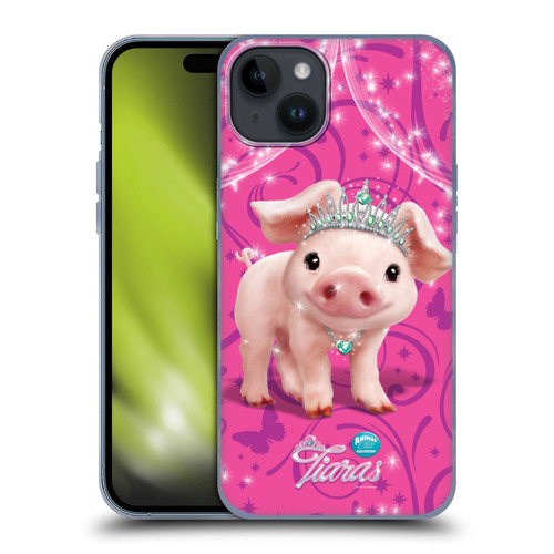 Animal Club International Pet Royalties Pig Soft Gel Case for Apple iPhone 15 Plus