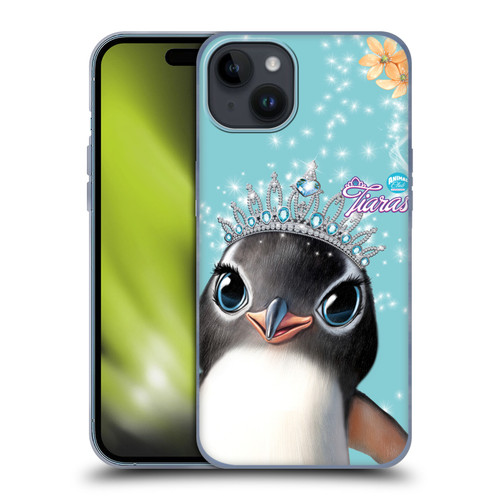 Animal Club International Royal Faces Penguin Soft Gel Case for Apple iPhone 15 Plus