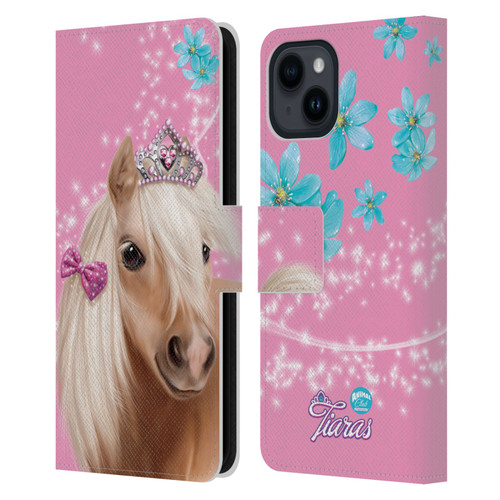 Animal Club International Royal Faces Horse Leather Book Wallet Case Cover For Apple iPhone 15