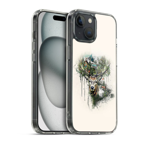 Riza Peker Animal Abstract Deer Wilderness Soft Gel Case for Apple iPhone 15 & MagSafe