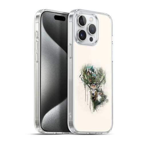 Riza Peker Animal Abstract Deer Wilderness Soft Gel Case for Apple iPhone 15 Pro Max & MagSafe