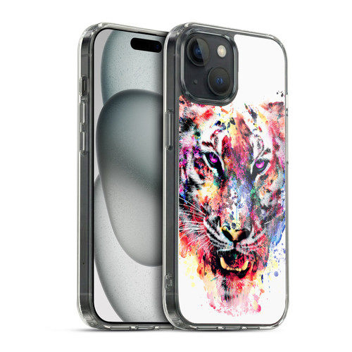 Riza Peker Animals Eye Of The Tiger Soft Gel Case for Apple iPhone 15