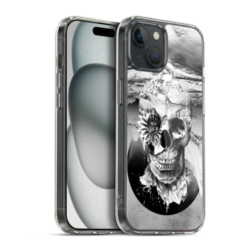 Riza Peker Skulls 6 Black And White 2 Soft Gel Case for Apple iPhone 15 Plus & MagSafe