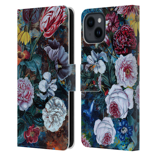 Riza Peker Florals Full Bloom Leather Book Wallet Case Cover For Apple iPhone 15