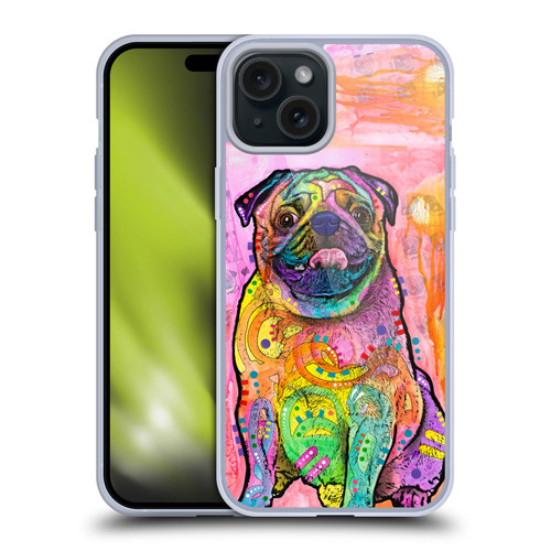 Dean Russo Dogs 3 Pug Soft Gel Case for Apple iPhone 15 Plus