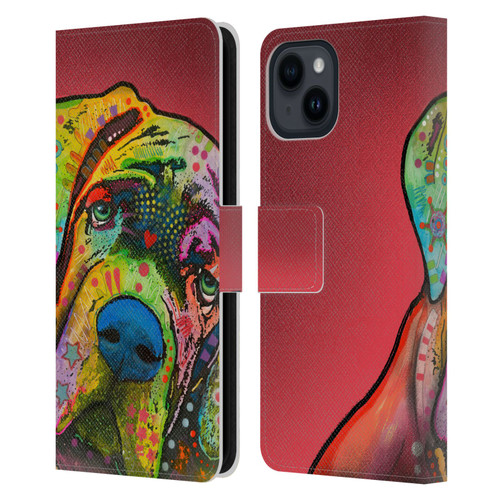 Dean Russo Dogs Mastiff Leather Book Wallet Case Cover For Apple iPhone 15