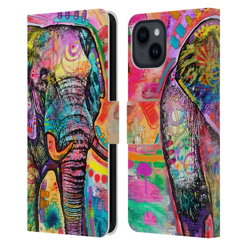 Dean Russo Wildlife 2 Elephant Leather Book Wallet Case Cover For Apple iPhone 15