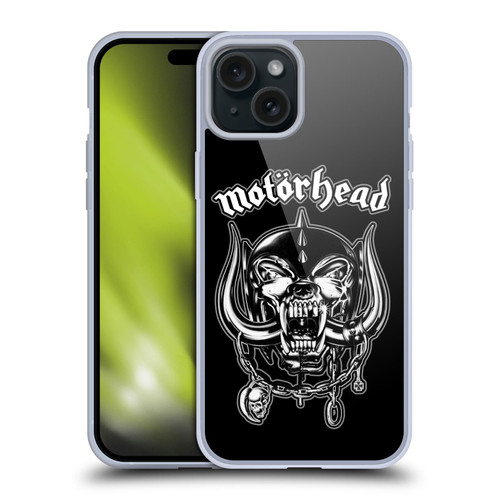 Motorhead Graphics Silver War Pig Soft Gel Case for Apple iPhone 15 Plus & MagSafe