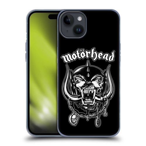 Motorhead Graphics Silver War Pig Soft Gel Case for Apple iPhone 15 Plus