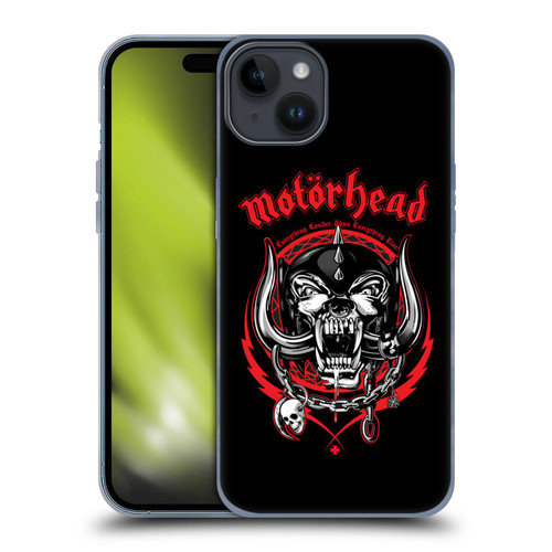 Motorhead Logo Everything Louder Than Everything Else Soft Gel Case for Apple iPhone 15 Plus