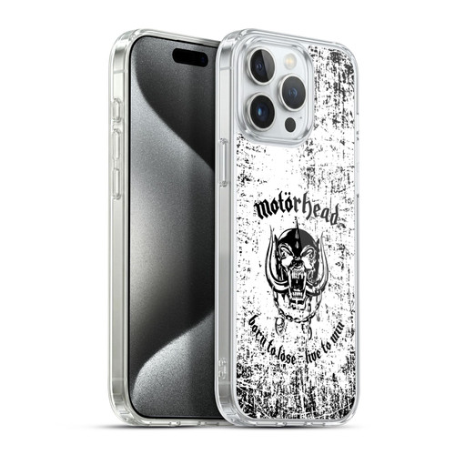 Motorhead Logo Born To Lose Live To Win Soft Gel Case for Apple iPhone 15 Pro Max & MagSafe