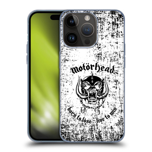 Motorhead Logo Born To Lose Live To Win Soft Gel Case for Apple iPhone 15 Pro