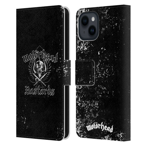 Motorhead Album Covers Bastards Leather Book Wallet Case Cover For Apple iPhone 15