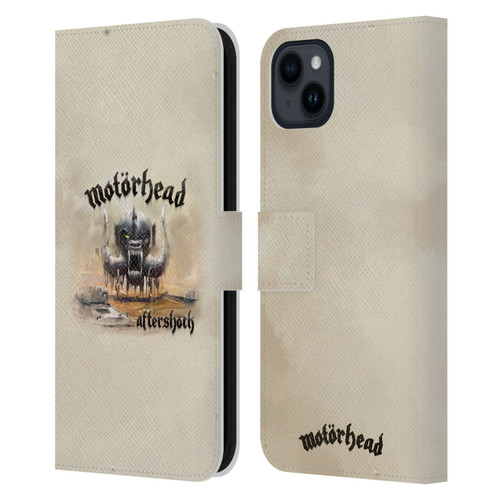 Motorhead Album Covers Aftershock Leather Book Wallet Case Cover For Apple iPhone 15 Plus