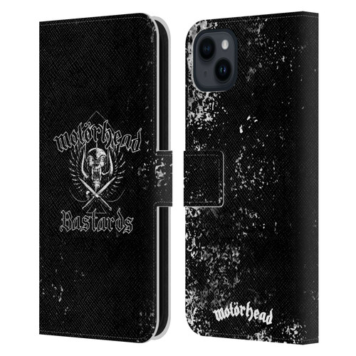 Motorhead Album Covers Bastards Leather Book Wallet Case Cover For Apple iPhone 15 Plus