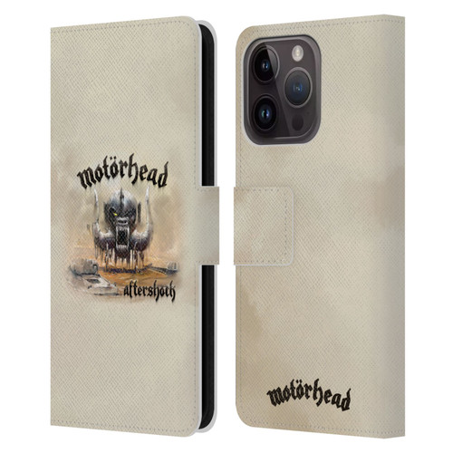 Motorhead Album Covers Aftershock Leather Book Wallet Case Cover For Apple iPhone 15 Pro