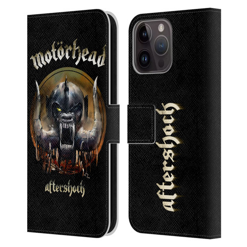 Motorhead Graphics Aftershock Leather Book Wallet Case Cover For Apple iPhone 15 Pro Max