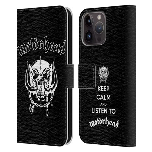 Motorhead Graphics Classic Logo Leather Book Wallet Case Cover For Apple iPhone 15 Pro Max