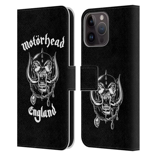 Motorhead Graphics England Leather Book Wallet Case Cover For Apple iPhone 15 Pro Max