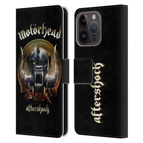 Motorhead Graphics Aftershock Leather Book Wallet Case Cover For Apple iPhone 15 Pro