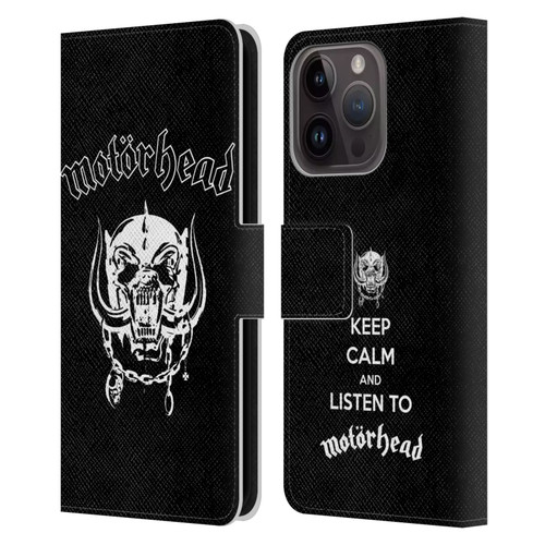 Motorhead Graphics Classic Logo Leather Book Wallet Case Cover For Apple iPhone 15 Pro