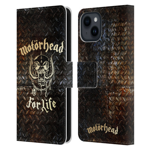 Motorhead Key Art For Life Leather Book Wallet Case Cover For Apple iPhone 15