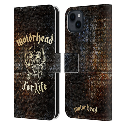 Motorhead Key Art For Life Leather Book Wallet Case Cover For Apple iPhone 15 Plus